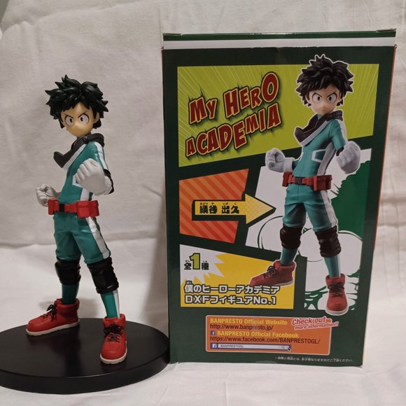 Izuku Midoriya Deku My Hero Academia action statue ~7" w/ stand original box - Picture 2 of 8